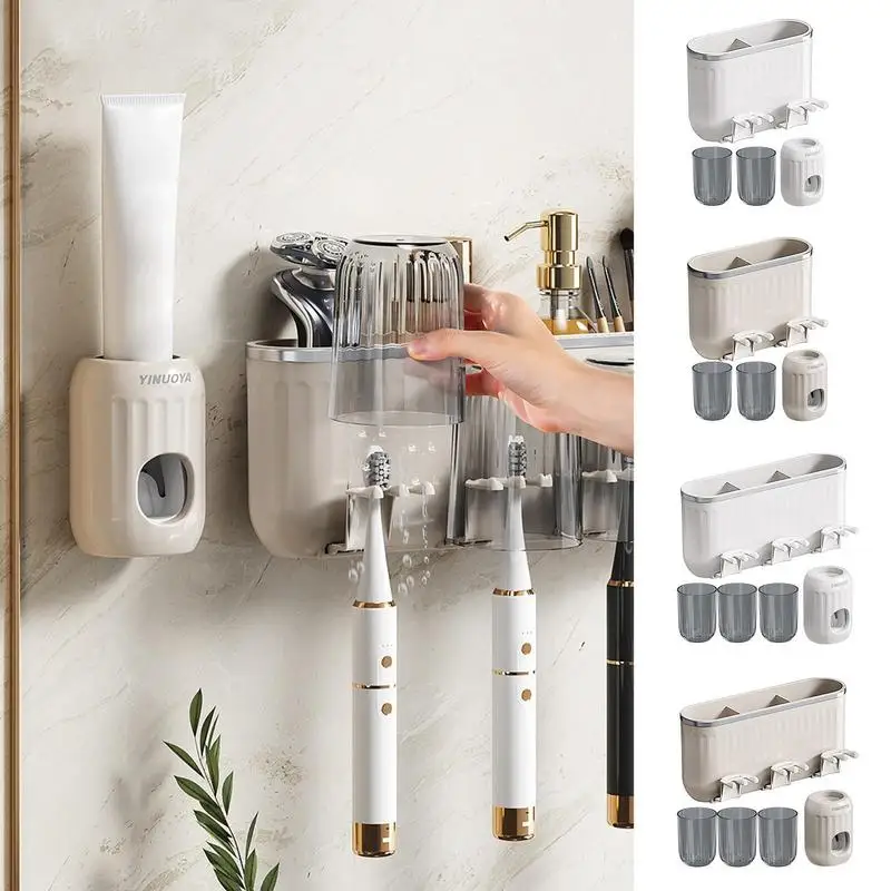 Wall Mounted Toothbrush Storage Rack Holder Portable Punch Free Tooth Brushing Hanger Self Adhesive Bathroom Organizer 
Wall Mounted Toothbrush Storage Rack Holder Portable Punch Free Tooth Brushing Hanger Self Adhesive Bathroom Organizer