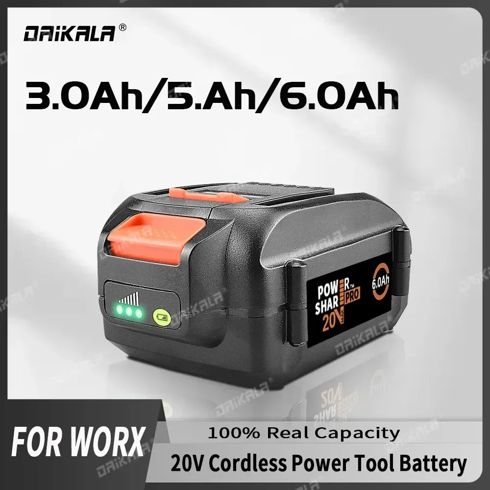 

20V 6000mAh WA3525 Rechargeable Battery For WORX WA3742 WG155 WG160 WG255 WG545 WA3520 WA3525 WA3760 WA3553 L50