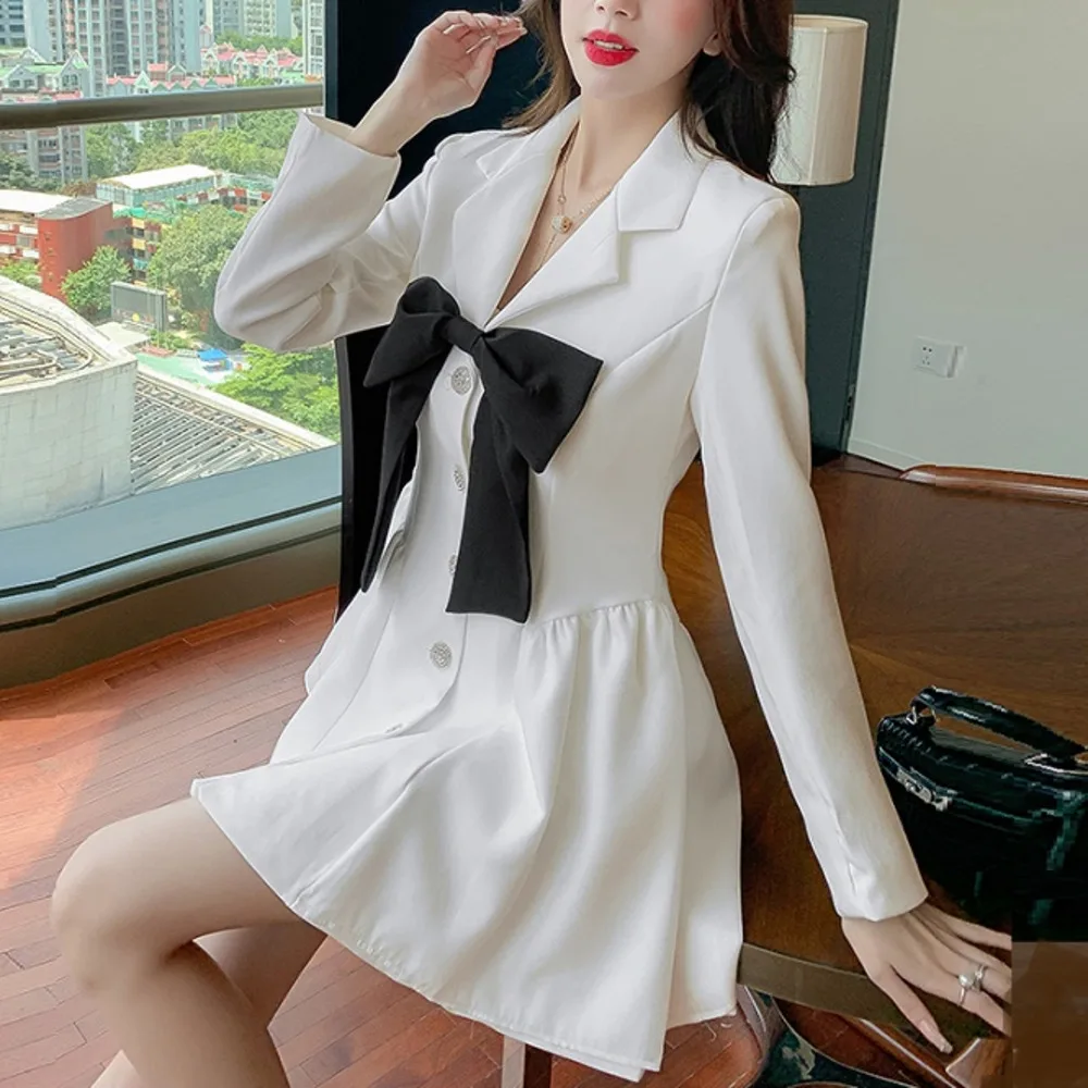 Elegant Dresses For Women 2023 new Autumn Long Sleeve Bow Black Mini Dress Korean style fashion Suit Dress casual white spring
Elegant Dresses For Women 2023 new Autumn Long Sleeve Bow Black Mini Dress Korean style fashion Suit Dress casual white spring
