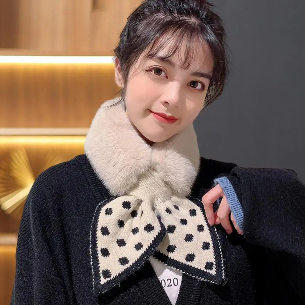 Women Plush Scarf Elegant Solid Color Scarf Plush Knitted Winter Scarf Collar for Women Dot Print Patchwork Shawl Thick Neck
Women Plush Scarf Elegant Solid Color Scarf Plush Knitted Winter Scarf Collar for Women Dot Print Patchwork Shawl Thick Neck