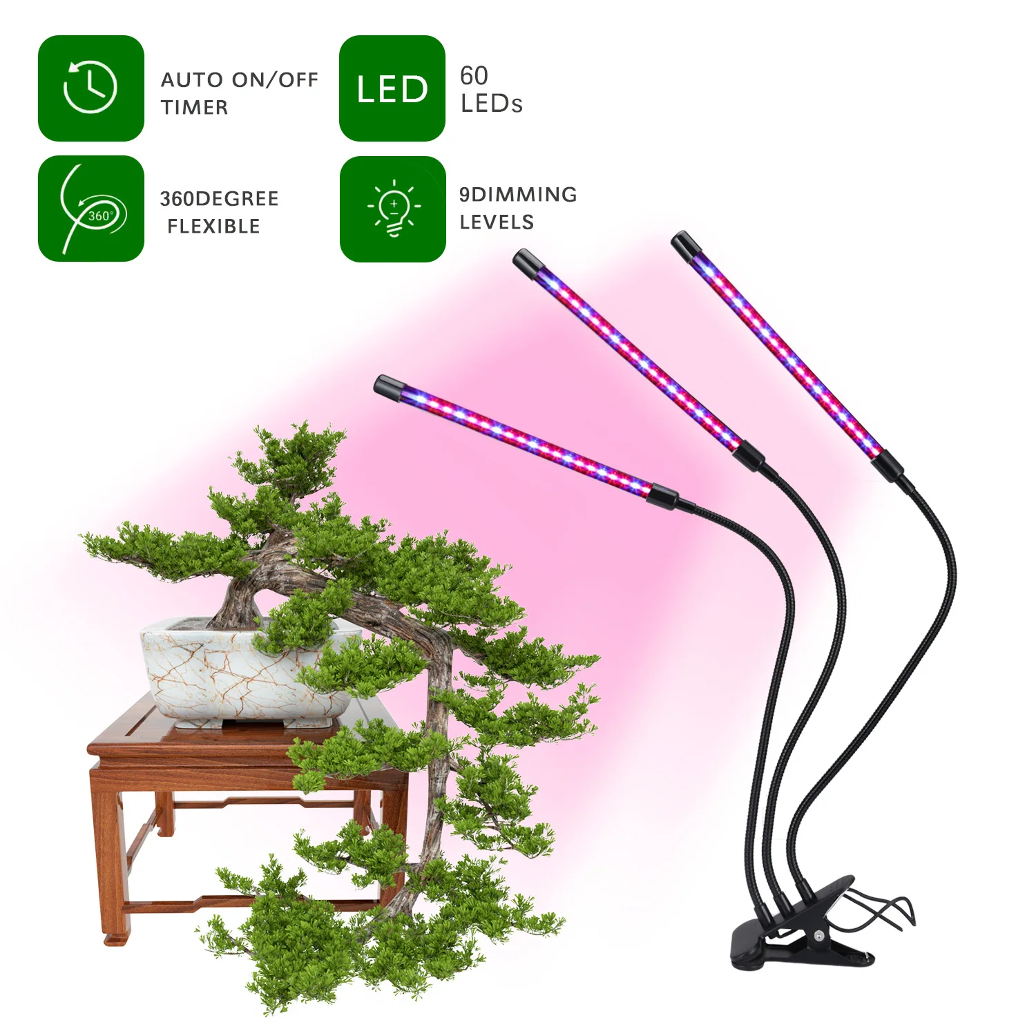 Three-head clip plant light fill light full-spectrum LED plant growth light manufacturer gardening light
Three-head clip plant light fill light full-spectrum LED plant growth light manufacturer gardening light