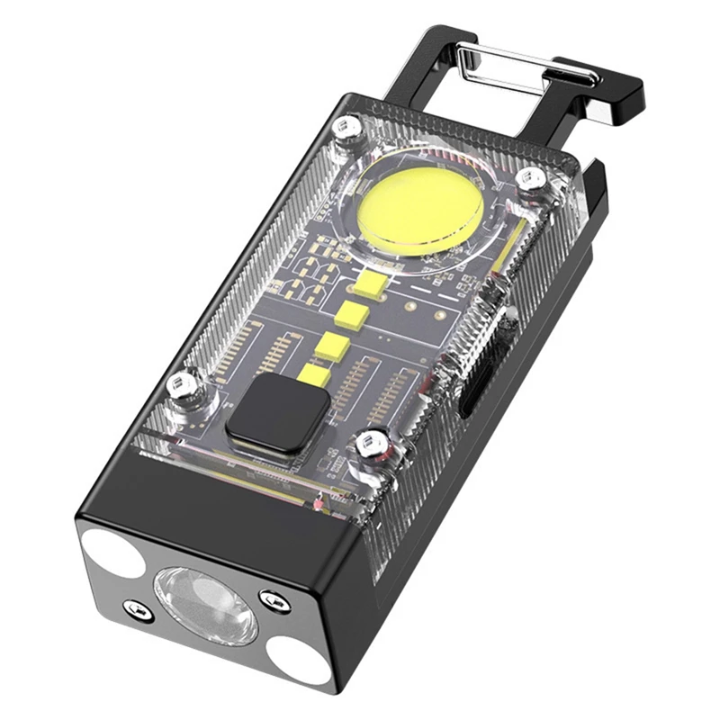 

2PCS Keychain Flashlight Mini EDC Flashlight 9 Modes 1500 Lumens USB C With Magnetic