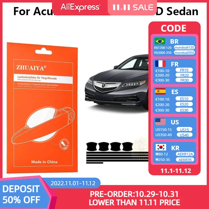 Защитная пленка ZHUAIYA для красок дверной ручки, ТПУ PPF для Acura TLX 2020-2015 4D Седан, автомобильные аксессуары
Защитная пленка ZHUAIYA для красок дверной ручки, ТПУ PPF для Acura TLX 2020-2015 4D Седан, автомобильные аксессуары