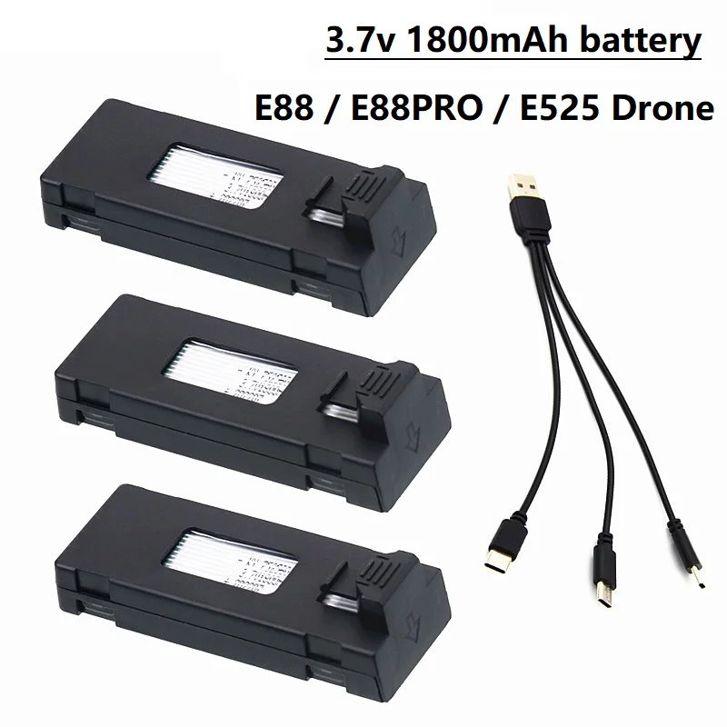 

Original 3.7V 1800mAh Battery RC Drone Accessory For E88 E88PRO Ls-E525 E525 PRO Mini Uav Drone Battery Battery+USB Combination