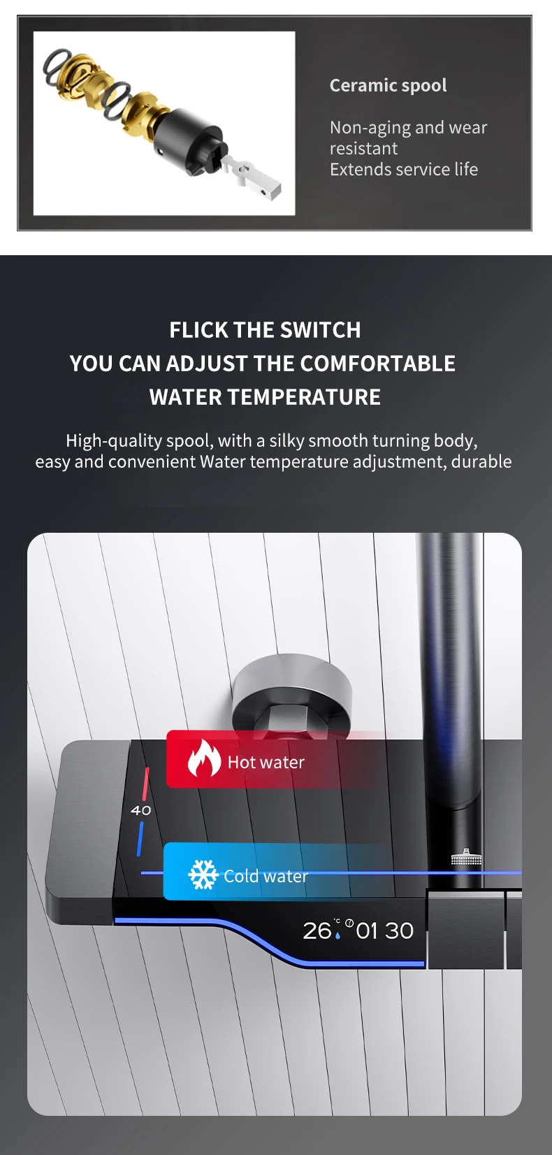 Smart Shower System Thermostatic Head For Bathroom Brass Household Digital Display Set Wall Mount Rainfall shower 8 Mallzona S9e31fc15d34a465bba64eda38f60dab8o Smart Shower System Thermostatic Head For Bathroom Brass Household Digital Display Set Wall Mount Rainfall shower Mallzona