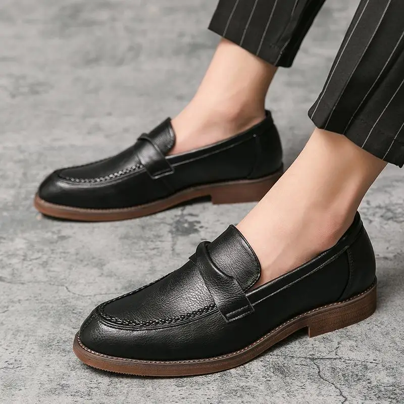Spring Men's Shoes Black Leather Shoes Men's Korean-Style Men's round Toe Winter Business Casual Suit Fashion Shoes Youth
Spring Men's Shoes Black Leather Shoes Men's Korean-Style Men's round Toe Winter Business Casual Suit Fashion Shoes Youth
