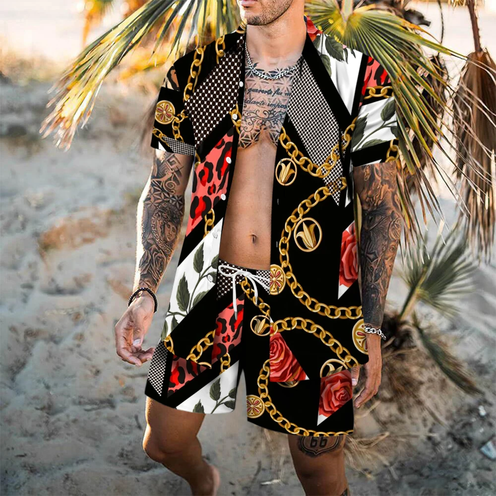 2022 Summer New Brand Men's Clothing Short-Sleeved Printed Shirts Shorts 2 Piece Fashion Male Casual Beach Wear Clothes
2022 Summer New Brand Men's Clothing Short-Sleeved Printed Shirts Shorts 2 Piece Fashion Male Casual Beach Wear Clothes