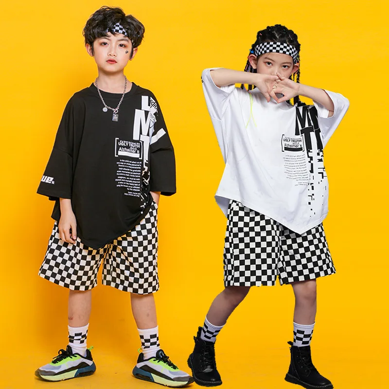 Kid Hip Hop Clothing Graphic Tee Long Oversized T Shirt Top Streetwear Checkered Shorts for Girl Boy Dance Costume Clothes
Kid Hip Hop Clothing Graphic Tee Long Oversized T Shirt Top Streetwear Checkered Shorts for Girl Boy Dance Costume Clothes