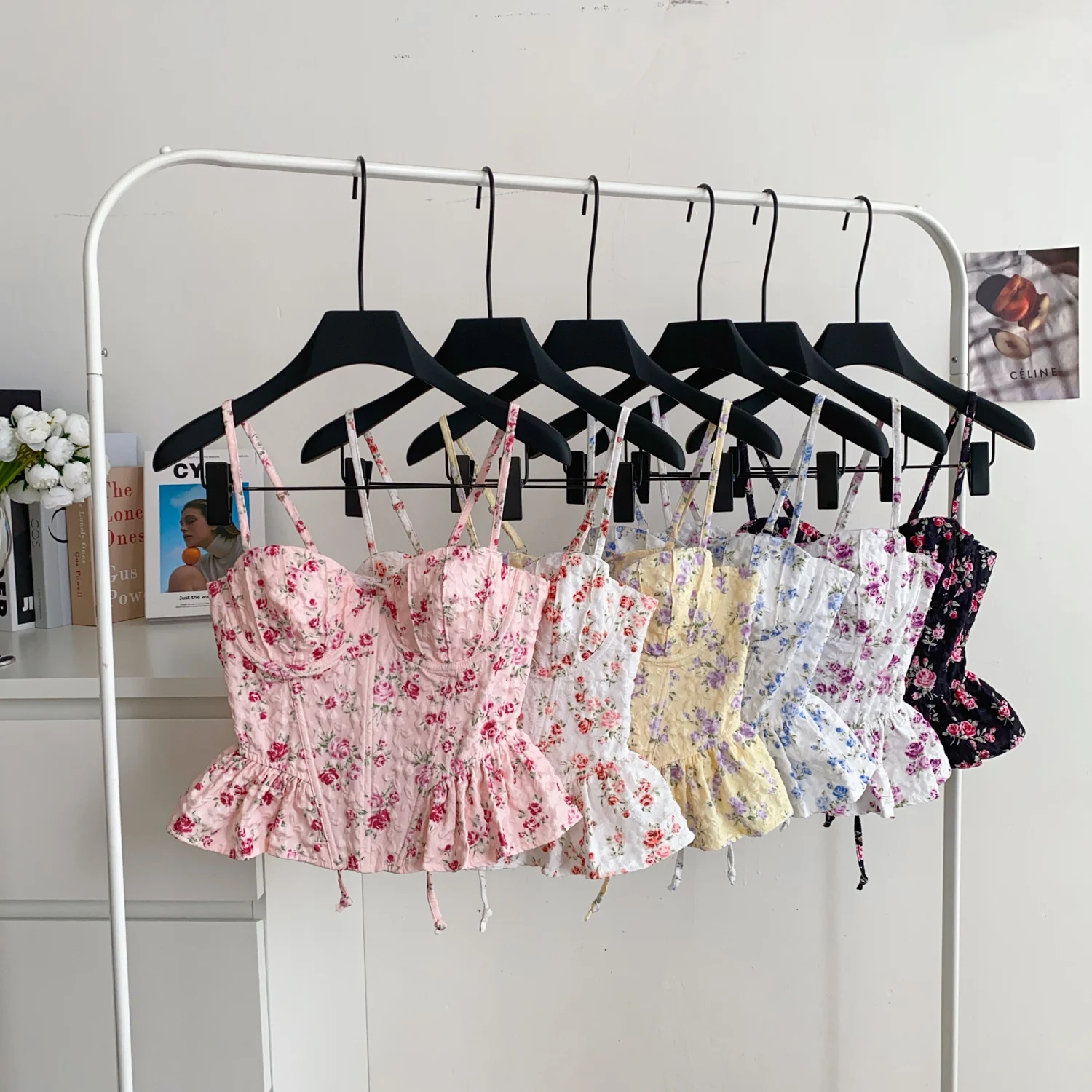 Sexy Slim Corset ruffle print Chic Korean Camis Tank Top Basic Fashion Off Shoulder Summer Women Clothing 37 S9e3b995b9f624d398912afb4fb6b91495