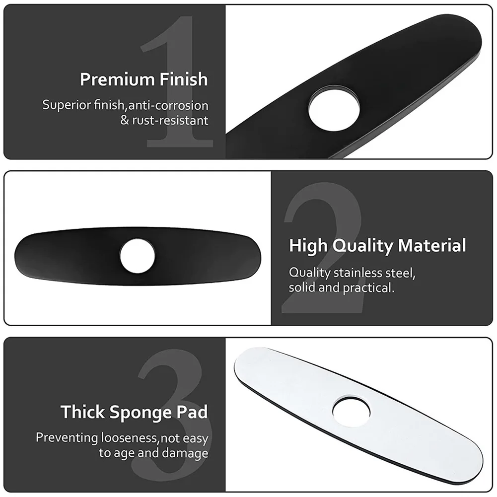 Faucet Cover Plate Faucet Hole Cover Smooth Surface Stainless Steel Tap Cover Black Compatible Ensuring Quality
Faucet Cover Plate Faucet Hole Cover Smooth Surface Stainless Steel Tap Cover Black Compatible Ensuring Quality