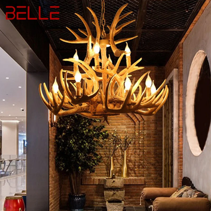 

BELLE Contemporary Antler Ceiling Chandeliers Creative Design Lamp Pendant Light Fixtures for Home Dining Room Decor