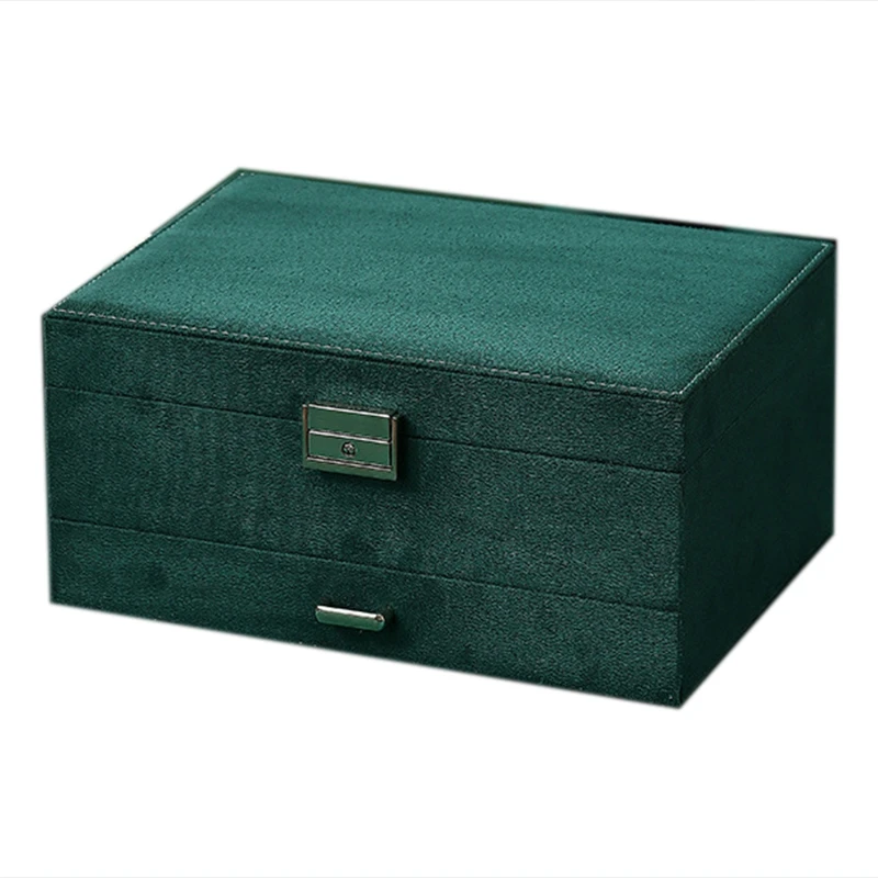 Three Layer New Vintage Flannel Jewelry Box Earrings Earrings Rings Necklace Jewelry Storage Box Dark Green
Three Layer New Vintage Flannel Jewelry Box Earrings Earrings Rings Necklace Jewelry Storage Box Dark Green