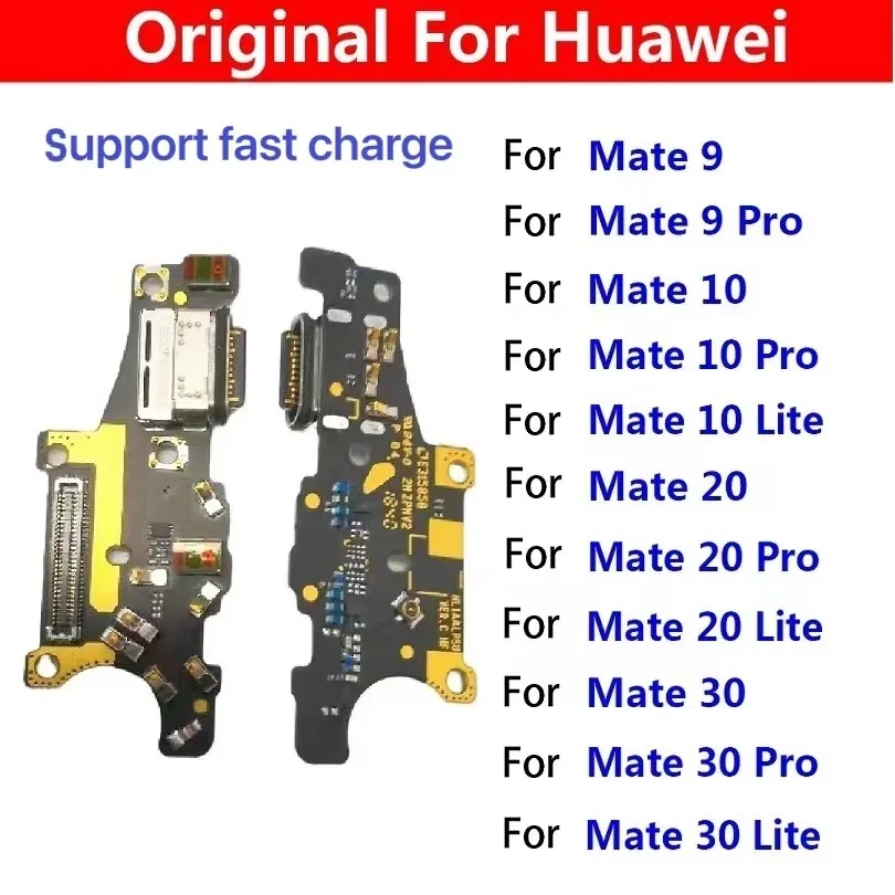 

Original For Huawei Mate 9 10 20 30 Lite Pro 20X Dock Connector Micro USB Charger Charging Port Flex Cable Microphone Board