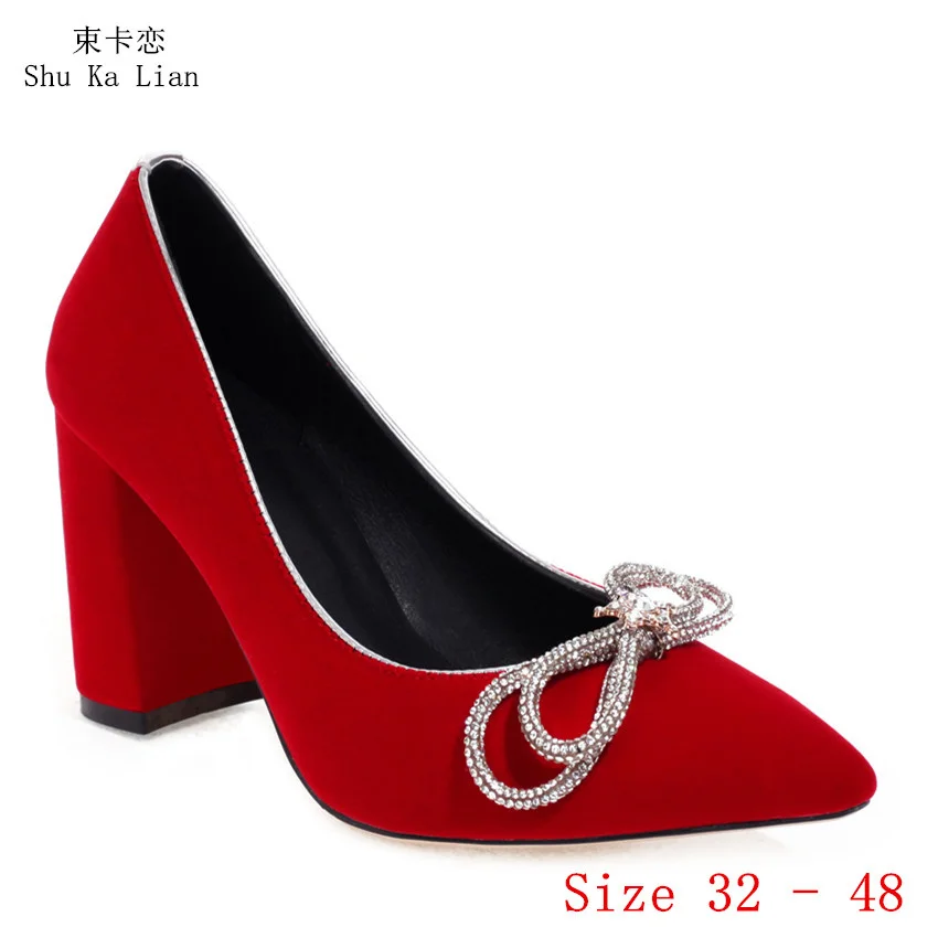

Женские туфли на высоком каблуке, туфли-лодочки на шпильке, женские туфли для вечеринки и свадьбы, маленькая модель 32 - 48