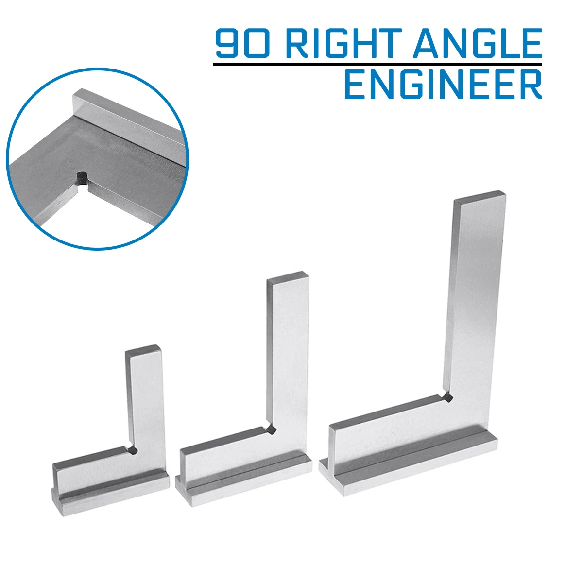 

90 Degree 50x40/75x50/100x70mm Machinist Right Angle Square Engineer Set with Seat Precision Ground Steel Hardened Angle Ruler