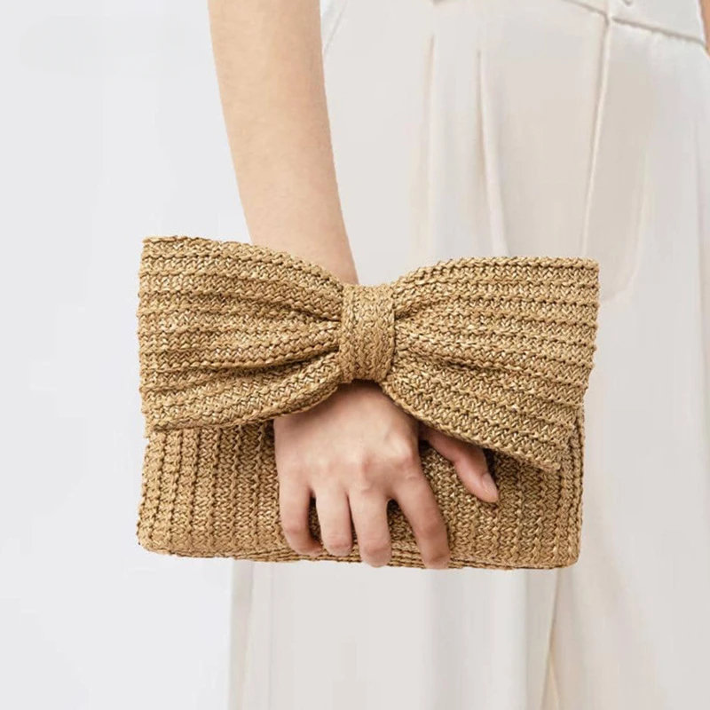 Women Fashion Straw Bowknot Knitted Clutch Bags Luxury Brand Designer Handbag Beach Small Purses and Handbags Bolsos Mujer
Women Fashion Straw Bowknot Knitted Clutch Bags Luxury Brand Designer Handbag Beach Small Purses and Handbags Bolsos Mujer