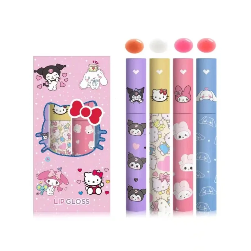 

Sanrio Hello Kitty Kuromi Cinnamoroll Lip Gloss Moisturize Lip Oil NonSticky Sexy Lip Glaze Clear Crystal Jelly Lipstick Makeup