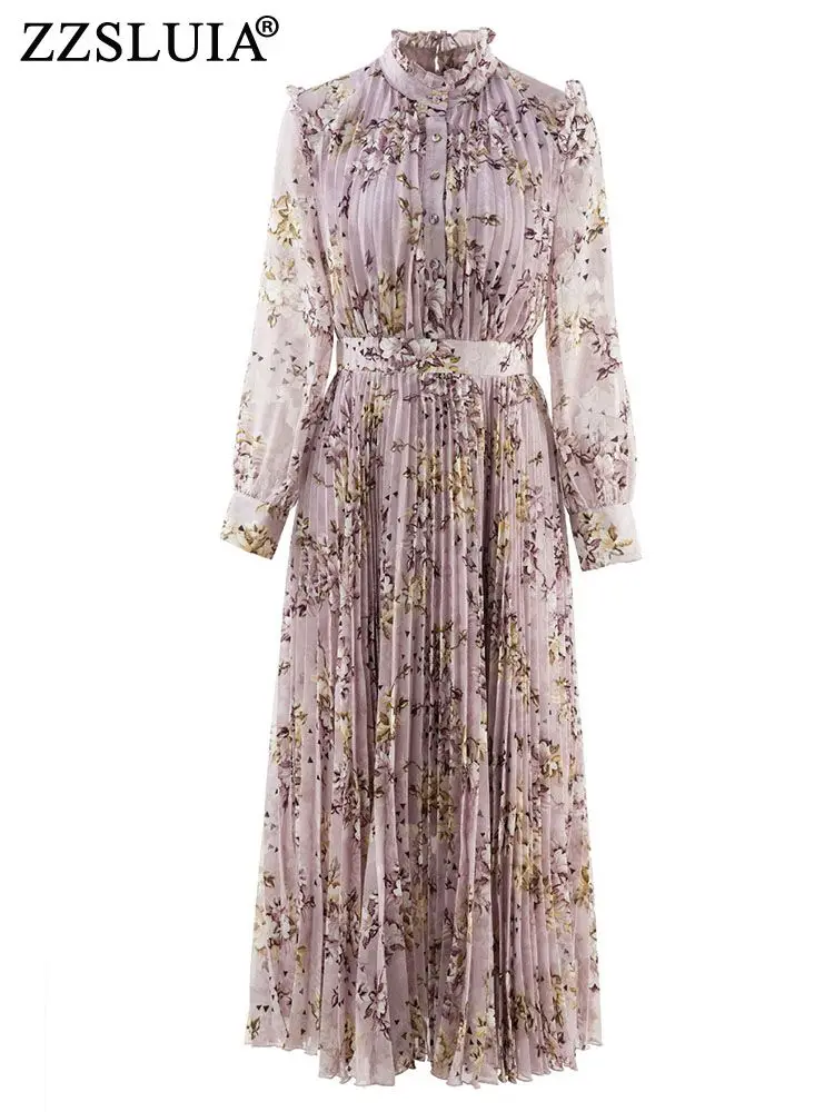 ZZSLUIA Elegant Dresses For Women Floral Printed Shirring Designer Slim Pleated Dress Fashion Long Sleeve Ruffles Long Dresses
ZZSLUIA Elegant Dresses For Women Floral Printed Shirring Designer Slim Pleated Dress Fashion Long Sleeve Ruffles Long Dresses