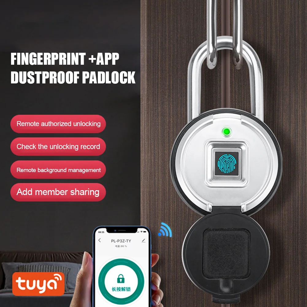 Tuya Smart Padlock Biometric Fingerprint Lock Waterproof Electronic Locks Smart Life APP Keyless Unlock Home Security Protection
Tuya Smart Padlock Biometric Fingerprint Lock Waterproof Electronic Locks Smart Life APP Keyless Unlock Home Security Protection