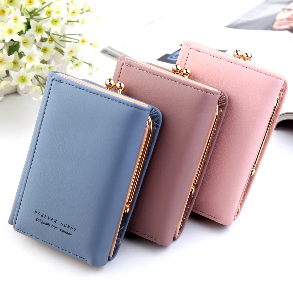 

Wallet Women 2022 Lady Short Women Wallets Crown Decorated Mini Money Purses Small Fold PU Leather Female Coin Purse Card Holder