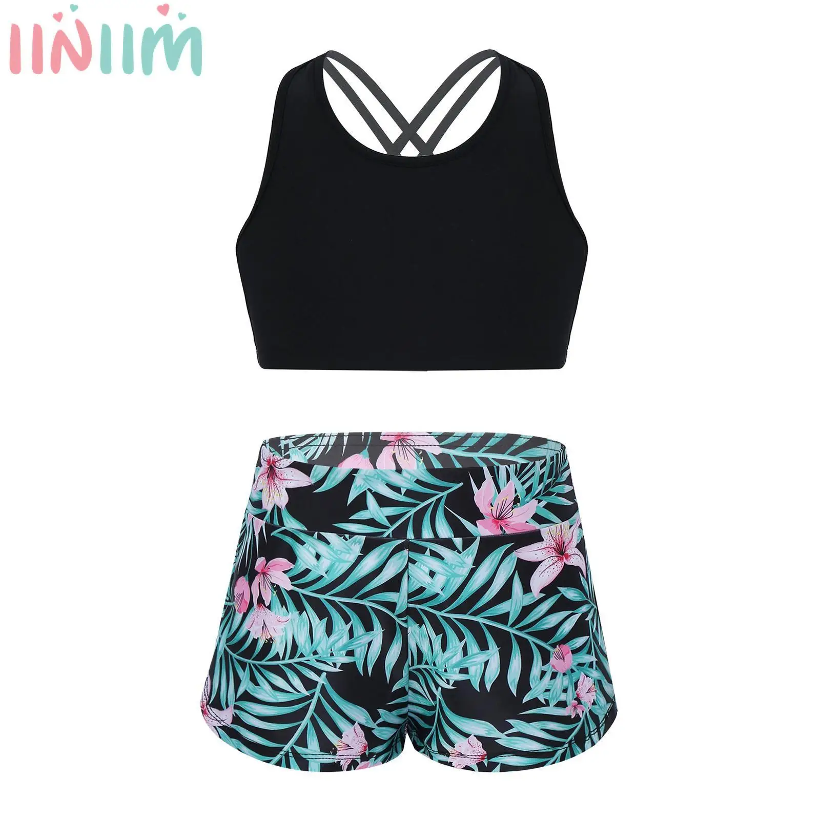 Kids Girls Sports Tankini Sets Spaghetti Straps Cropped Top and Shorts Swimsuits Children Swimwear Athletic Bikini Bathing Suit
Kids Girls Sports Tankini Sets Spaghetti Straps Cropped Top and Shorts Swimsuits Children Swimwear Athletic Bikini Bathing Suit
