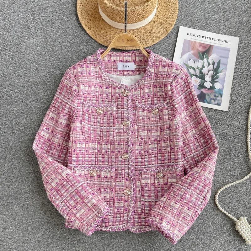 Small Fragrant Style Autumn Winter New French Diamond Button Single Breasted Tweed Coat For Women 2023 Vintage Woolen Outwear
Small Fragrant Style Autumn Winter New French Diamond Button Single Breasted Tweed Coat For Women 2023 Vintage Woolen Outwear