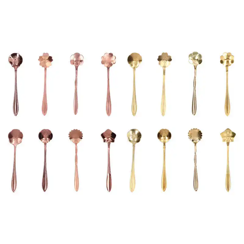 8Pcs Flower Spoon Design Stainless Steel Coffee Spoon Gold Plated Tea Stirring Scoop for Kitchen Tableware Decoration
8Pcs Flower Spoon Design Stainless Steel Coffee Spoon Gold Plated Tea Stirring Scoop for Kitchen Tableware Decoration
