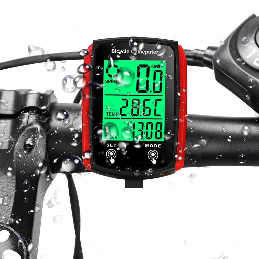 

Wired Speedometer For Bicycle Bike LCD Computer Speed Odometer English Waterproof Bike Accessories Backlit For Day Night Cycling