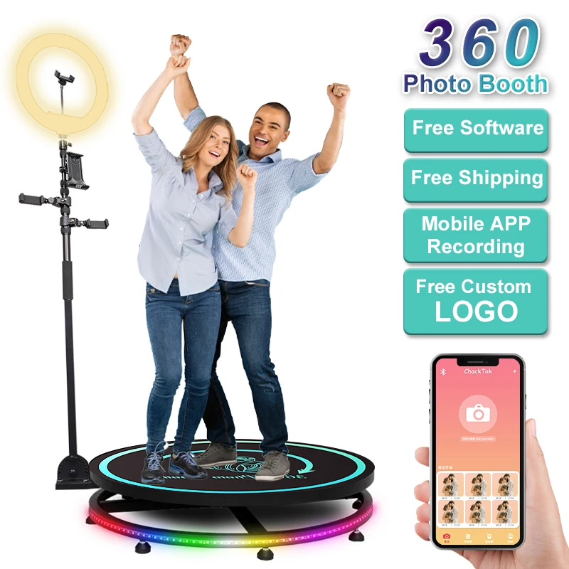 360 Photo Booth Machine Automatic Slow Motion Rotating Adjustable Camera Stand 360 Selfie Platform with Ring Light Parties Spin
360 Photo Booth Machine Automatic Slow Motion Rotating Adjustable Camera Stand 360 Selfie Platform with Ring Light Parties Spin