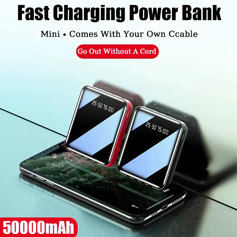 50000mAh Mini Poverbank Mirror Screen Four Cables Fast Charging Charger LEDLight Strip Digital Display Suitable for Apple Type-C
50000mAh Mini Poverbank Mirror Screen Four Cables Fast Charging Charger LEDLight Strip Digital Display Suitable for Apple Type-C