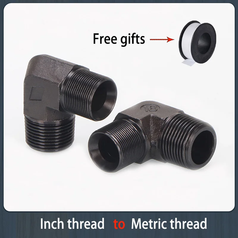 

Hydraulic Connector Inch to Metric C type Internal Horn Elbow BSP 1/8 1/4 3/8 1/2 3/4 to Metric thread M14/M16/M18M/M20 Fittings