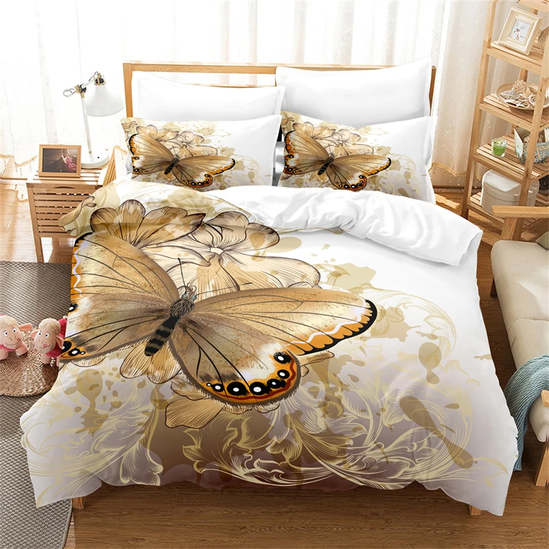 Golden Pattern Butterfly Bedding Set Duvet Cover Set 3d Bedding Digital Printing Bed Linen Queen Size Bedding Set Fashion Design
Golden Pattern Butterfly Bedding Set Duvet Cover Set 3d Bedding Digital Printing Bed Linen Queen Size Bedding Set Fashion Design