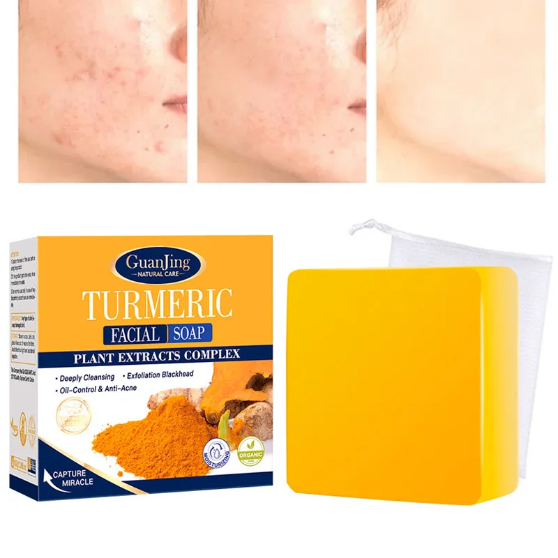 Turmeric Facial Soap Deep Cleansing Oil-Control Handmade Soap Anti-Acne Anti-Oxidation Brighten Dark Spot Face Wash 100g
Turmeric Facial Soap Deep Cleansing Oil-Control Handmade Soap Anti-Acne Anti-Oxidation Brighten Dark Spot Face Wash 100g