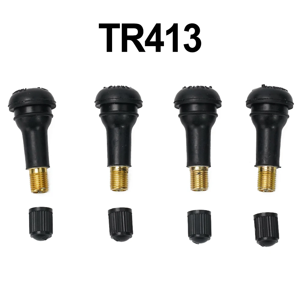 4pcs TR413 Rubber Nozzle Tire Universal Valve Tubeless Nozzle Valve Core With Dust Cover Aluminum Alloy Valve Stem
4pcs TR413 Rubber Nozzle Tire Universal Valve Tubeless Nozzle Valve Core With Dust Cover Aluminum Alloy Valve Stem