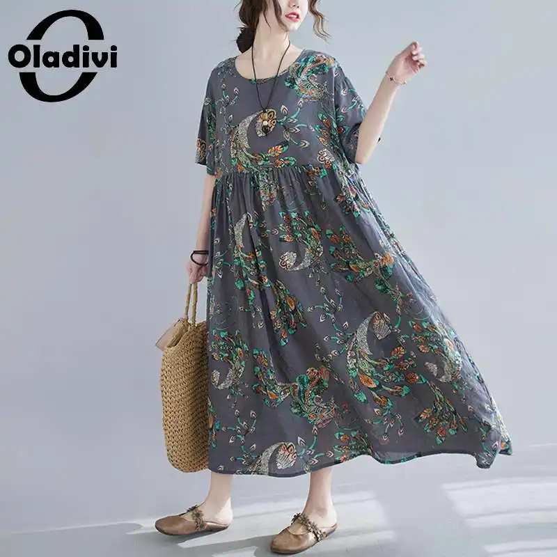 Oladivi пляжная одежда большого размера в стиле бохо летнее праздничное длинное платье макси модные женские повседневные платья большого размера с принтом Туника Vestidio 8905 
Oladivi пляжная одежда большого размера в стиле бохо летнее праздничное длинное платье макси модные женские повседневные платья большого размера с принтом Туника Vestidio 8905