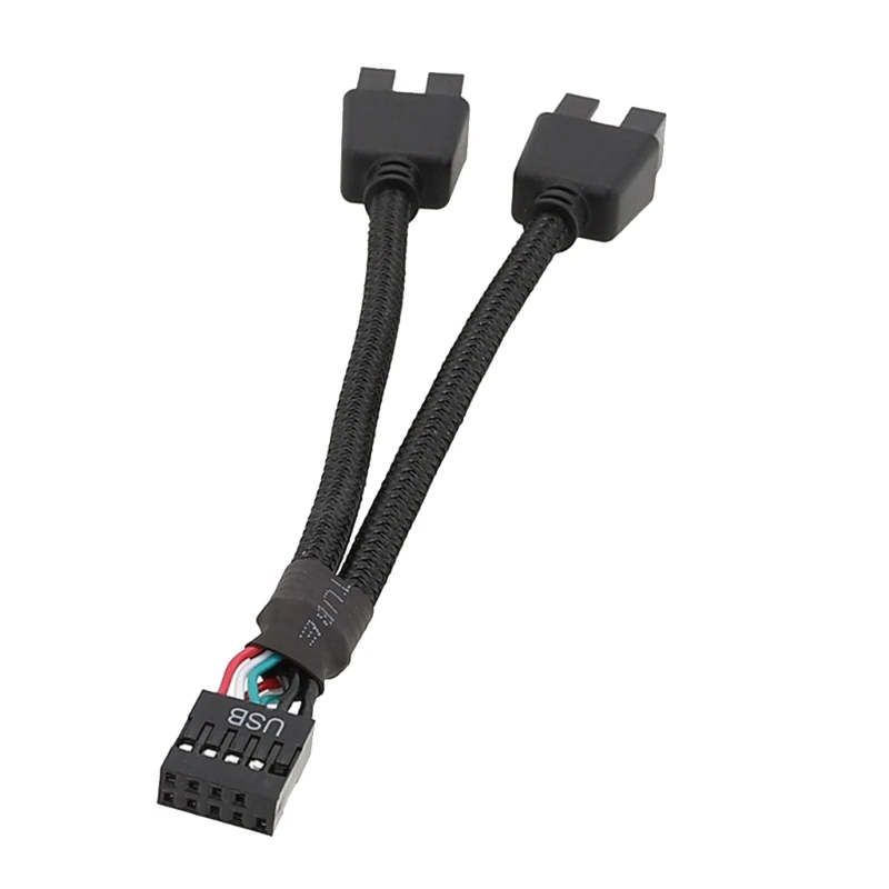 

Motherboard 9pin Extension Cable Adapter USB Header Splitter Female 1 To 2 Male Desktop 9-Pin USB2.0 HUB Connector 15CM