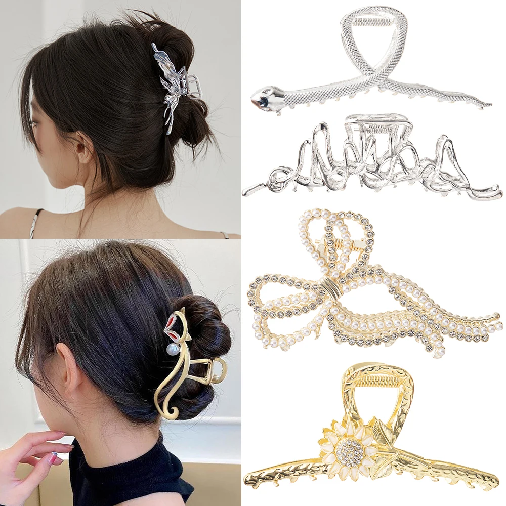 Women Hollow Hairpins Irregular Metal Hair Claw Rhinestones Flowers Hair Clips Crab Barrettes Headband Hair Accessories Hairgrip
Women Hollow Hairpins Irregular Metal Hair Claw Rhinestones Flowers Hair Clips Crab Barrettes Headband Hair Accessories Hairgrip