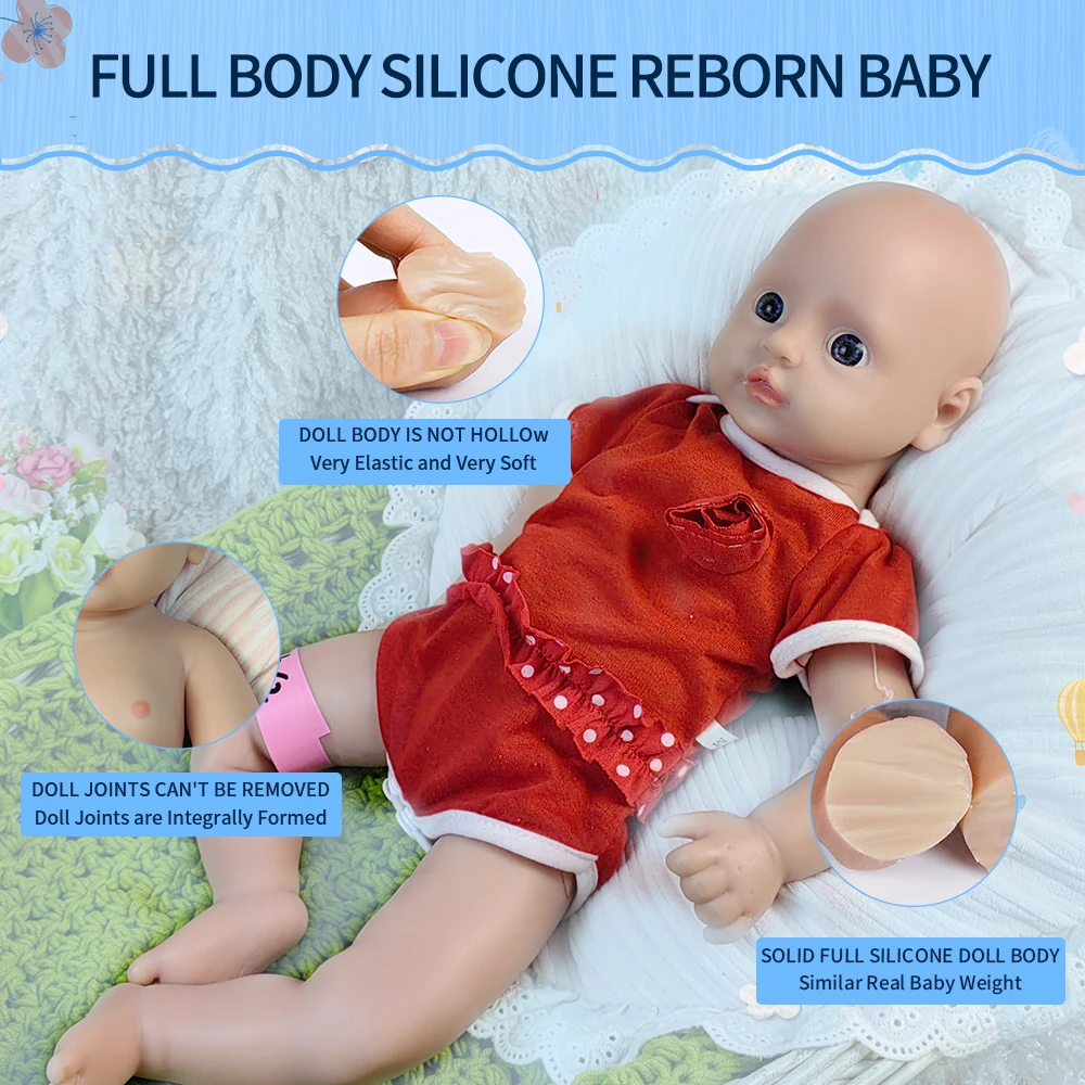 

WW1562 46cm (18inch) 2700g 100% Full Body Silicone Reborn Baby Doll Realistic Girl Unpainted Dolls DIY Blank Children Toys