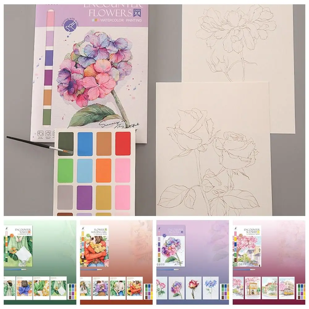With Pigment Watercolor Painting Book With Brush Encounter Youth Gouache Graffiti Book Filling Color Book DIY Painting Book
With Pigment Watercolor Painting Book With Brush Encounter Youth Gouache Graffiti Book Filling Color Book DIY Painting Book