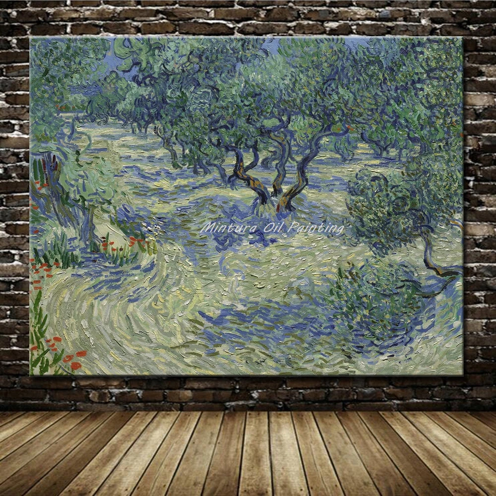 

Mintura Handpainted Reproduction Oilve Orchard Of Vincent Van Gogh Famous Oil Painting on Canvas Wall Art Picture for Home Decor