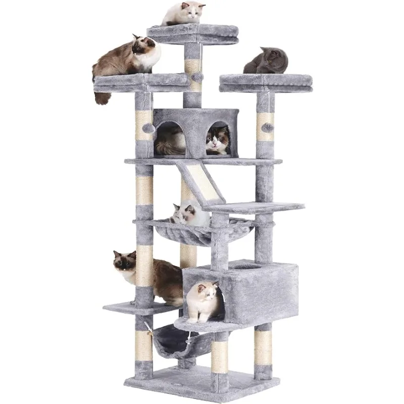 

Heybly Cat Tree 73 Inches Tall Cat Tower for Large Cats 20 Lbs Heavy Duty for Indoor Cats Big Cat Furniture Padded Plush Perch