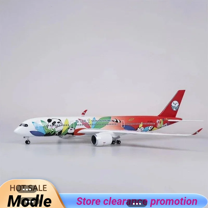 

47CM 1/142 Scale Airline Airbus A350 Sichuan Panda Airplane Model W Light and Wheel Diecast Plastic Resin Plane For Collection