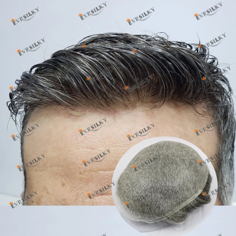 

Undetectable Ultra Thin 0.06mm Vlooped Full Skin Pu Base Men Human Hair Toupee Natural Hairline Man's Wig Hair Prosthesis System