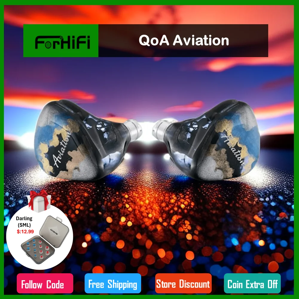 

New QoA Aviation In-Ear Earphone 3 Knowles BA+1 DD Hybrid Driver Monitor Headphone 0.78mm 2pin Cable HiFi Music Earbuds Headest