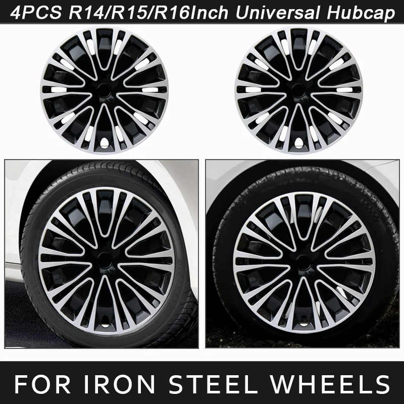 

4PCS Hubcap R14 R15 R16 Inch Universal Wheel Cover Replacement Hub Caps Wheel Rim Cover ABS Tire Accessories Snap On SUV Truck