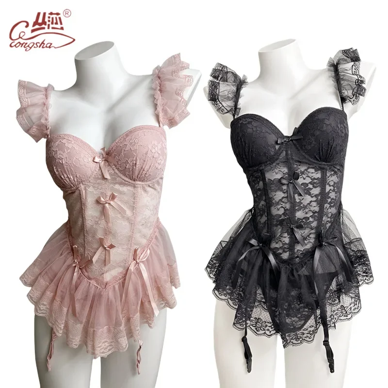 French Sexy Corset Sexy Lingerie Vest Wearing Pure Desire Corset Waist Lace Mesh Fishbone Corset Sexy Lingerie Set
French Sexy Corset Sexy Lingerie Vest Wearing Pure Desire Corset Waist Lace Mesh Fishbone Corset Sexy Lingerie Set