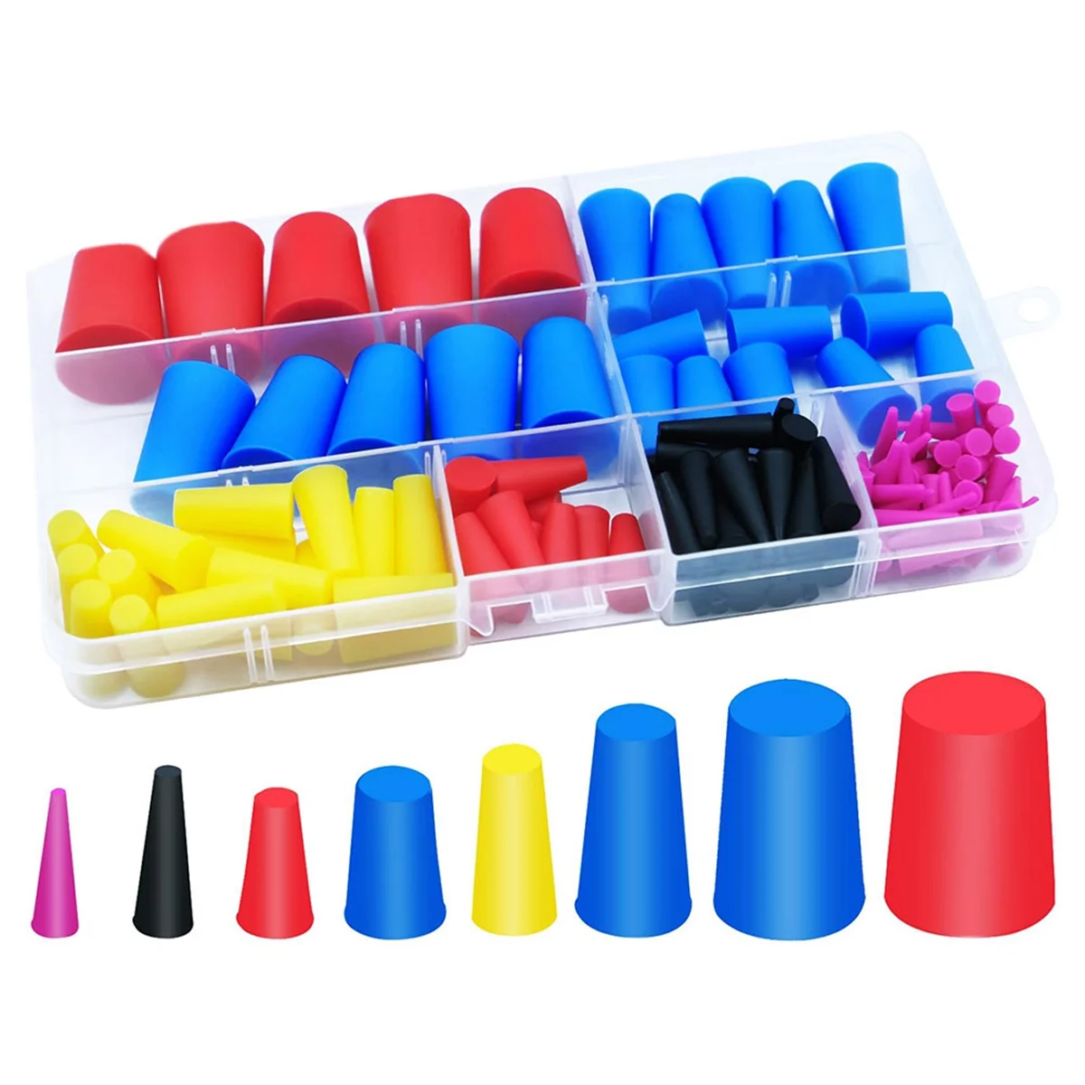 

123PCS Rubber Plugs for Holes Assorted Sizes,Silicone Plug Kit Rubber Stoppers,1/16 to 5/8Inch Rubber Tapered Hole Plugs