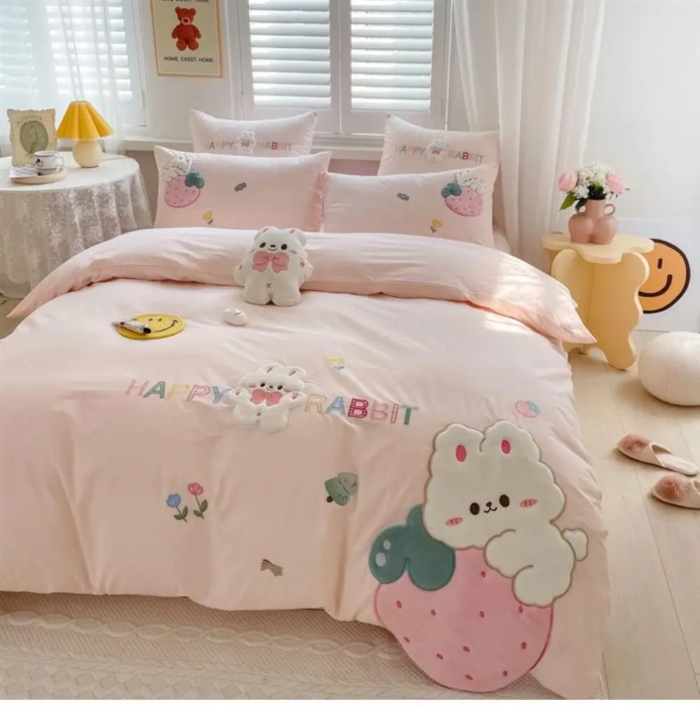 100% Cotton Rabbit Bedding Sets Embroidery Super Skin-Friendly Duvet Cover Sets Household Supplies Gifts King Queen Size 4pcs
100% Cotton Rabbit Bedding Sets Embroidery Super Skin-Friendly Duvet Cover Sets Household Supplies Gifts King Queen Size 4pcs