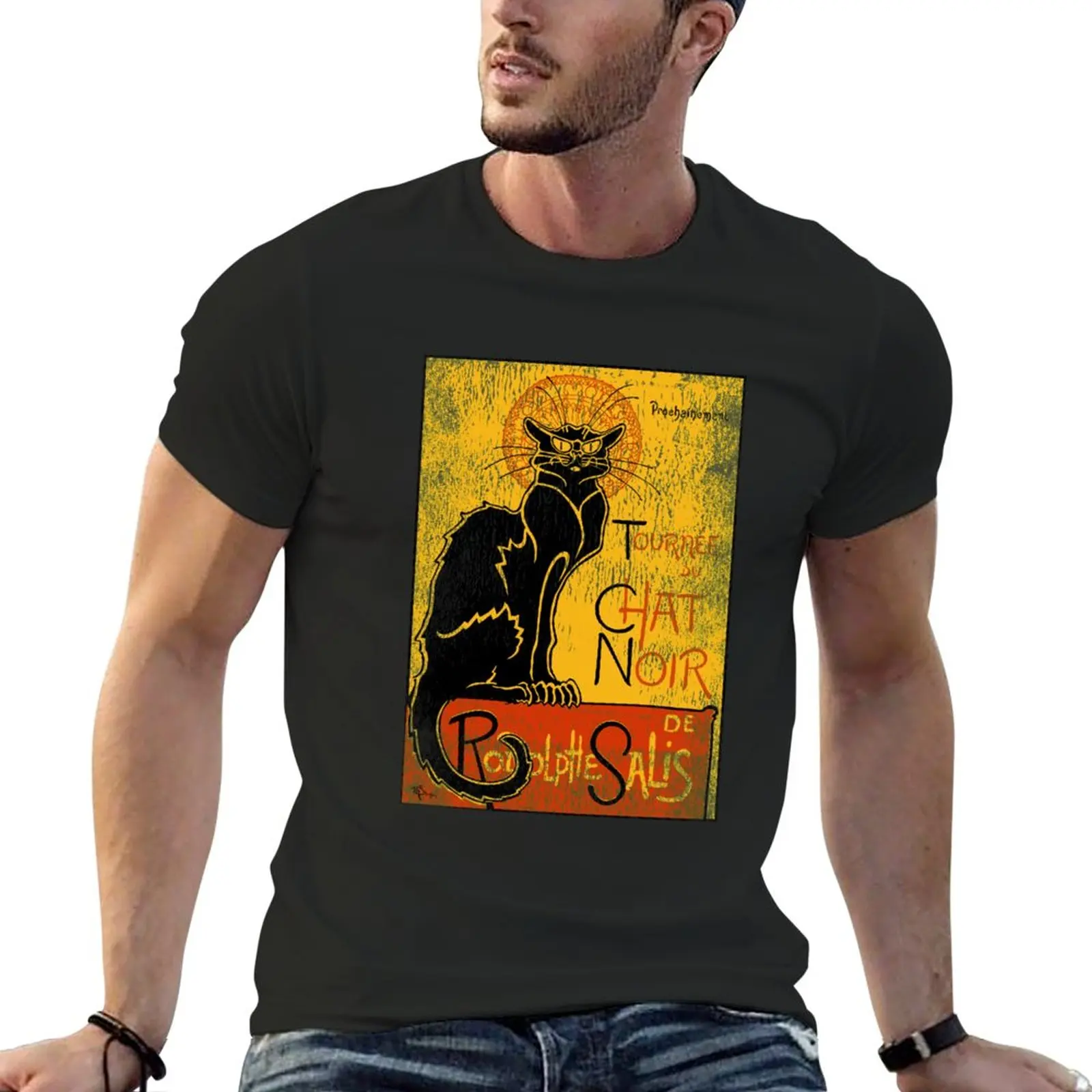 

Tournée Du Chat Noir. Hallowen T-Shirt graphic t shirts Men's cotton t-shirt