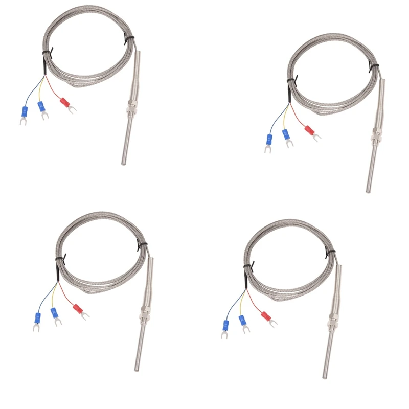 

Hot TTKK 4X 0-400C PT100 Type 5Mm X 50Mm Temperature Controller Thermocouple Probe 2 Meters